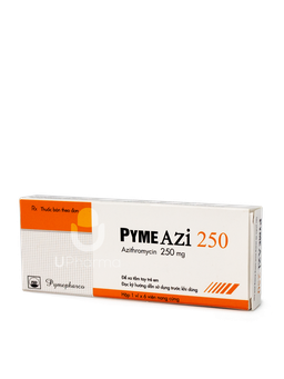 Thuốc Pyme Azi 250mg điều trị các bệnh nhiễm trùng mức độ nhẹ đến trung bình do các vi khuẩn nhạy cảm (Hộp 1 vỉ x 6 viên)
