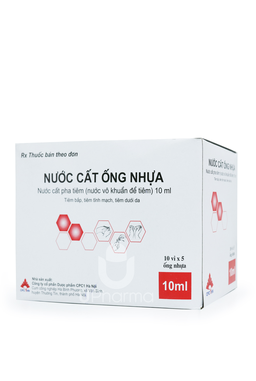 Nước cất ống nhựa làm dung môi hòa tan thuốc tiêm (Hộp 10 vỉ x 5 ống 10ml)