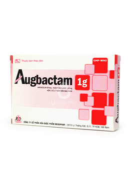 Thuốc Augbactam 1g điều trị ngắn hạn nhiễm khuẩn đường hô hấp, da - mô mềm, đường tiết niệu, xương khớp (Hộp 2 vỉ x 7 viên)