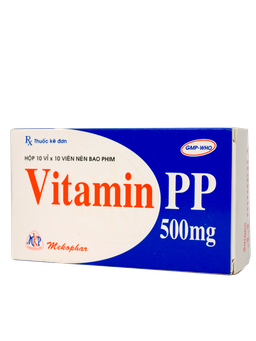 Vitamin PP 500mg điều trị bệnh Pellagra (Hộp 10 vỉ x 10 viên)