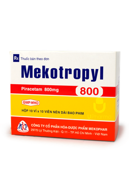 Thuốc Mekotropyl 800 trị chóng mặt, rung giật cơ, giảm trí nhớ (Hộp 10 vỉ x 10 viên)