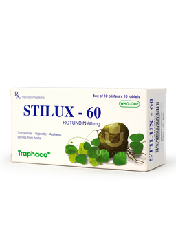 Viên uống Stilux - 60 giúp an thần, điều trị mất ngủ (Hộp 10 vỉ x 10 viên)