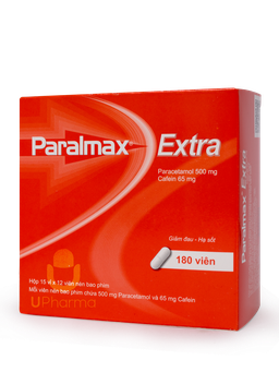 Thuốc Paralmax Extra 500mg/65mg Boston giúp giảm đau, hạ sốt (15 vỉ x 12 viên)