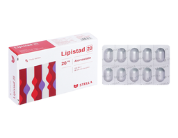 Thuốc Lipistad 20 điều trị tăng cholesterol máu (Hộp 3 vỉ x 10 viên)