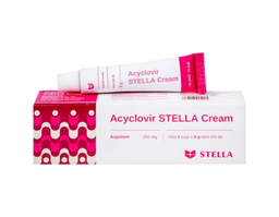 Kem bôi da Acyclovir STELLA Cream điều trị nhiễm virus Herpes simplex ở da (Hộp 1 tuýp 5g)