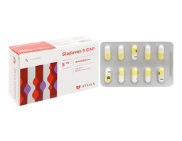 Thuốc Stadovas 5 điều trị tăng huyết áp, cơn đau thắt ngực (Hộp 3 vỉ x 10 viên)