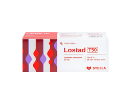 Thuốc Lostad T50 điều trị tăng huyết áp, suy tim, nhồi máu cơ tim (Hộp 3 vỉ x 10 viên)