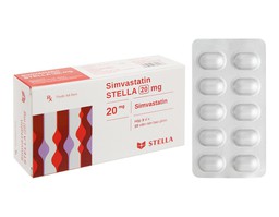 Thuốc Simvastatin STELLA 20mg điều trị tăng cholesterol máu (Hộp 3 vỉ x 10 viên)