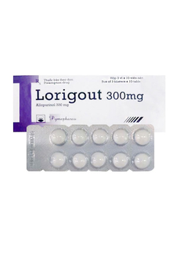Thuốc Lorigout Tab 300mg điều trị gout (Hộp 3 vỉ x10 viên)