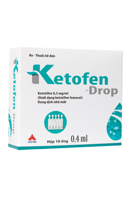 Thuốc nhỏ mắt Ketofen-Drop 0.05% điều trị viêm kết mạc - giác mạc do dị ứng (Hộp 2 vỉ x 5 ống 0.4ml)