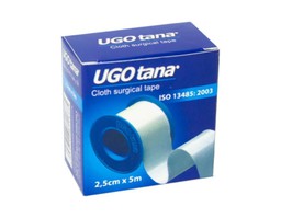 Băng keo lụa Ugo Tana 2.5cmx5m dùng trong băng bó vết thương (Hộp 12 cuộn)