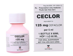 Cốm pha hỗn dịch uống Ceclor 125mg/5ml trị nhiễm khuẩn (lọ 60ml)