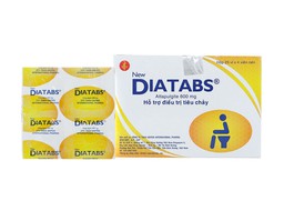 Thuốc New Diatabs 600mg hỗ trợ điều trị tiêu chảy cấp và mạn tính (Hộp 25 vỉ * 4 viên)