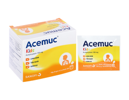 Thuốc cốm Acemuc Kids 100mg tiêu nhầy trong bệnh hô hấp (Hộp 30 gói * 0.5g)
