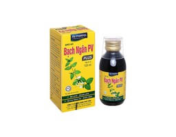 Siro bổ phế Bạch ngân PV Plus bổ phế, giảm ho, giảm đau rát họng, khản tiếng do viêm họng, viêm phế quản (Lọ 125ml)