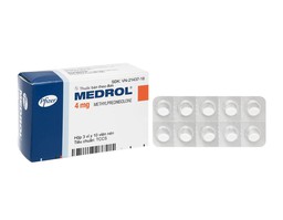 Thuốc Medrol 4mg kháng viêm, điều trị rối loạn nội tiết, bệnh về da, bệnh về mắt (Hộp 3 vỉ x 10 viên)