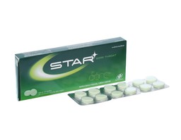 Viên ngậm Star sore throat không đường kháng khuẩn, giảm đau (Hộp 2 vỉ x 12 viên)