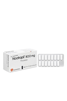 Thuốc Nootropil 800mg điều trị triệu chứng hội chứng tâm thần, co giật, giảm trí nhớ (Hộp 3 vỉ x 15 viên)