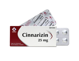 Thuốc Cinnarizin 25mg trị rối loạn tiền đình, chống say xe (hộp 3 vỉ * 10 viên)