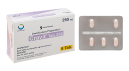 Thuốc Cravit Tab 250 điều trị nhiễm khuẩn (hộp 1 vỉ * 5 viên)