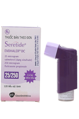 Thuốc xịt khí dung Seretide Evohaler DC 25/250mcg điều trị hen suyễn (bình 120 liều xịt)