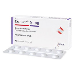 Thuốc Concor 5mg điều trị tăng huyết áp, đau thắt ngực, suy tim mãn tính (hộp 3 vỉ * 10 viên)