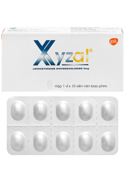 Thuốc Xyzal 5mg điều trị viêm mũi dị ứng, mề đay (hộp 1 vỉ * 10 viên)