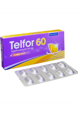 Thuốc Telfor 60 điều trị viêm mũi dị ứng, mề đay (2 vỉ x 10 viên)