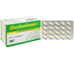 Thuốc Clorpheniramin 4mg DHG trị viêm mũi dị ứng, mày đay (hộp 10 vỉ x 20 viên)