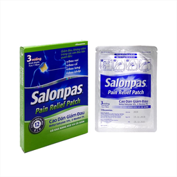 Cao dán Salonpas pain relief patch giúp giảm đau kháng viêm (Hộp 3 miếng)