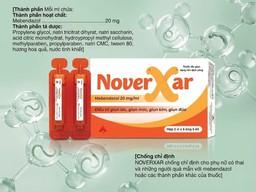 Thuốc Noverxar điều trị giun (Hộp 2 vỉ x 5 ống)
