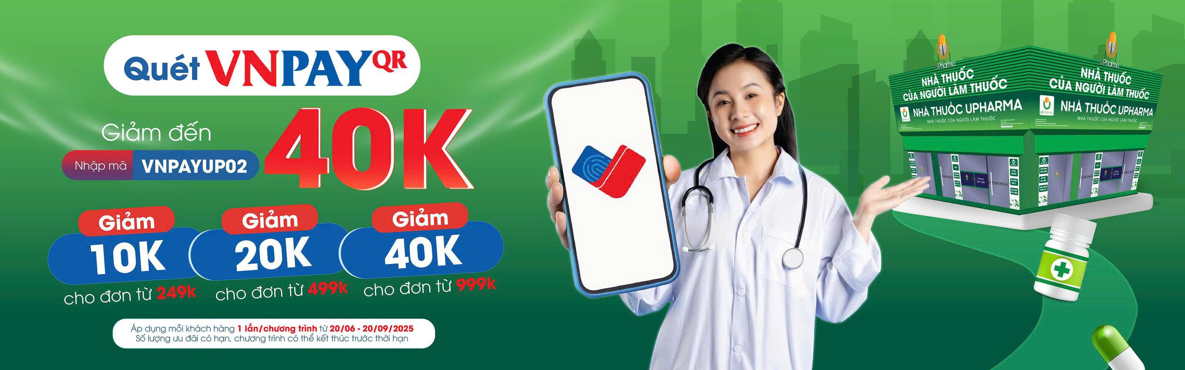 Quét VNPAY - Giảm Đến 40.000đ Tại Nhà Thuốc Upharma