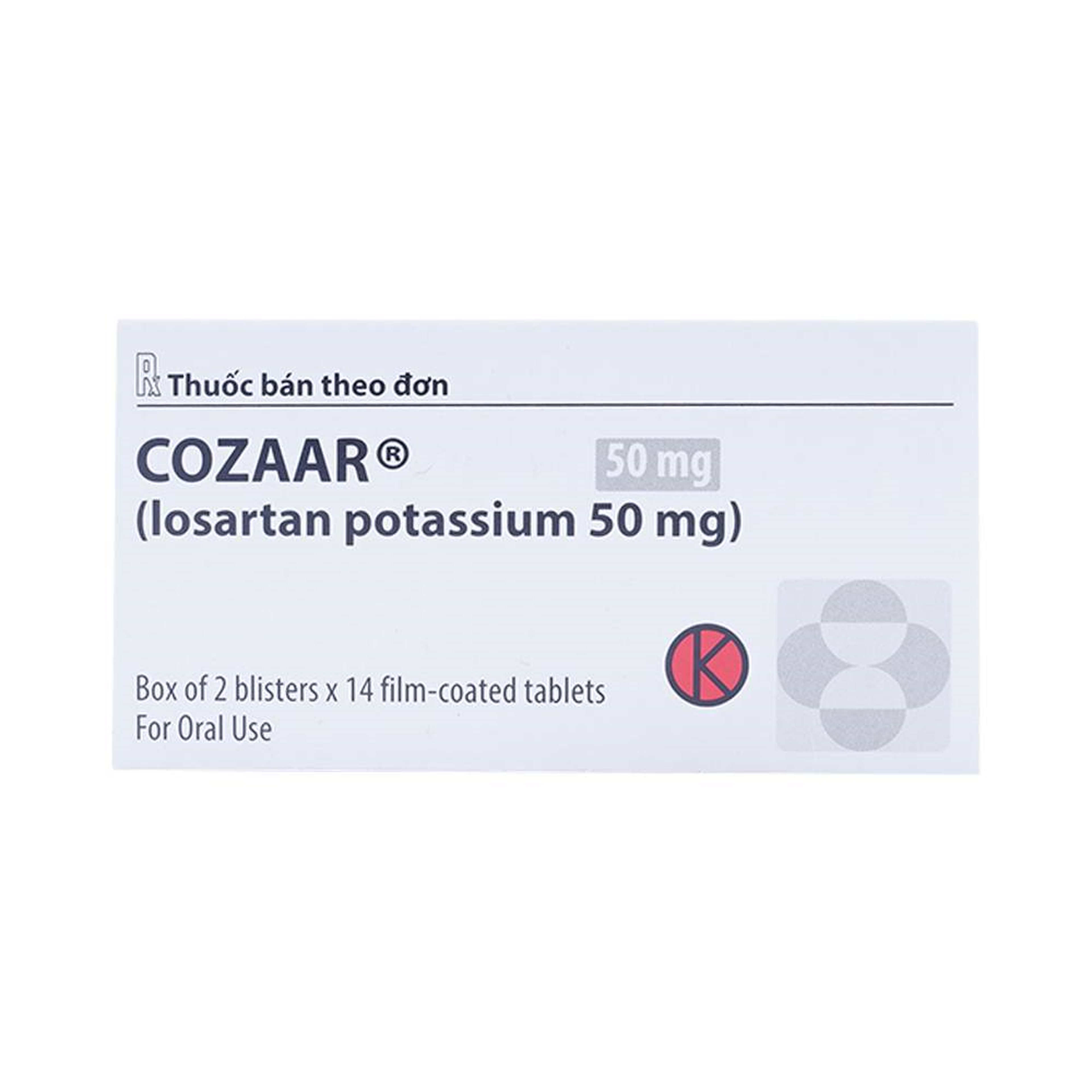 Thuốc Cozaar 50mg điều trị tăng huyết áp (hộp 2 vỉ x 14 viên)