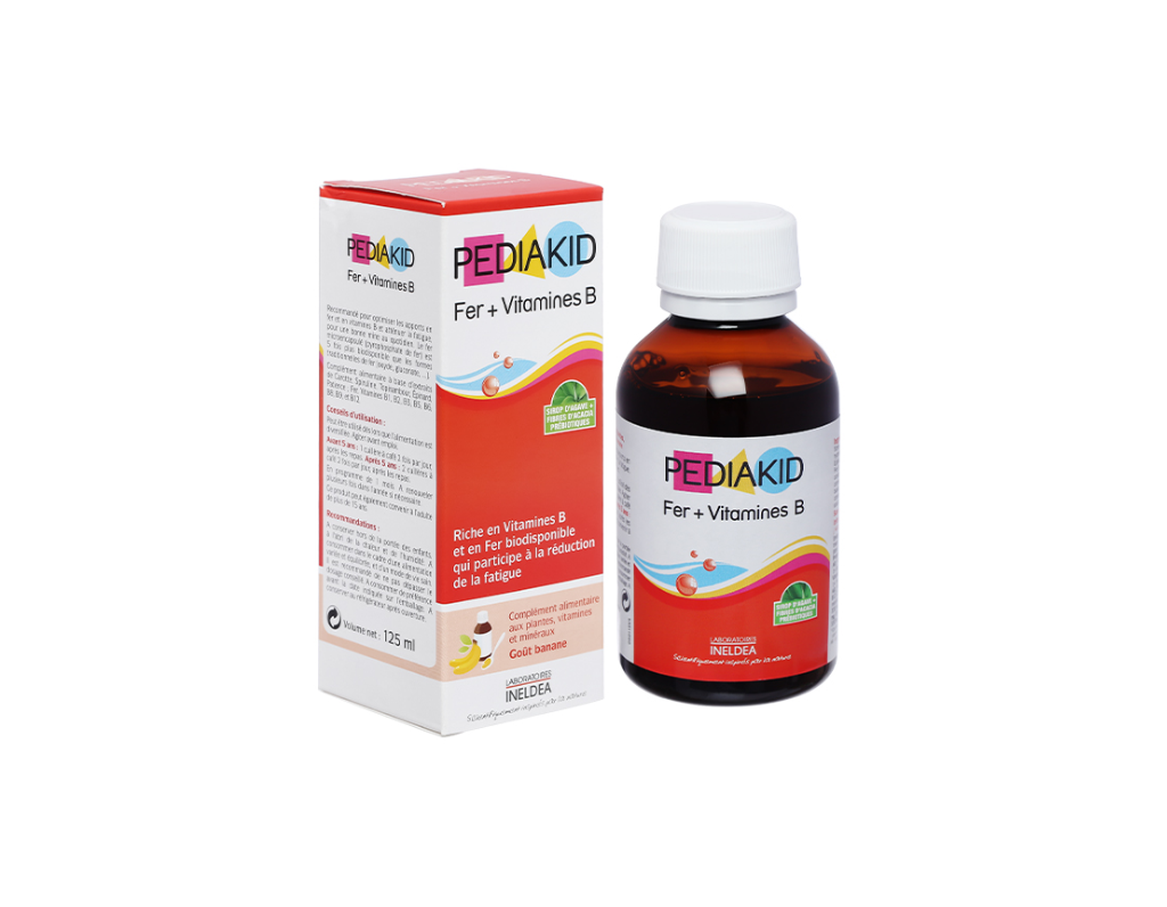 Siro Pediakid Fer + Vitamines B hỗ trợ hấp thụ sắt và các vitamin nhóm B (Chai 125ml)