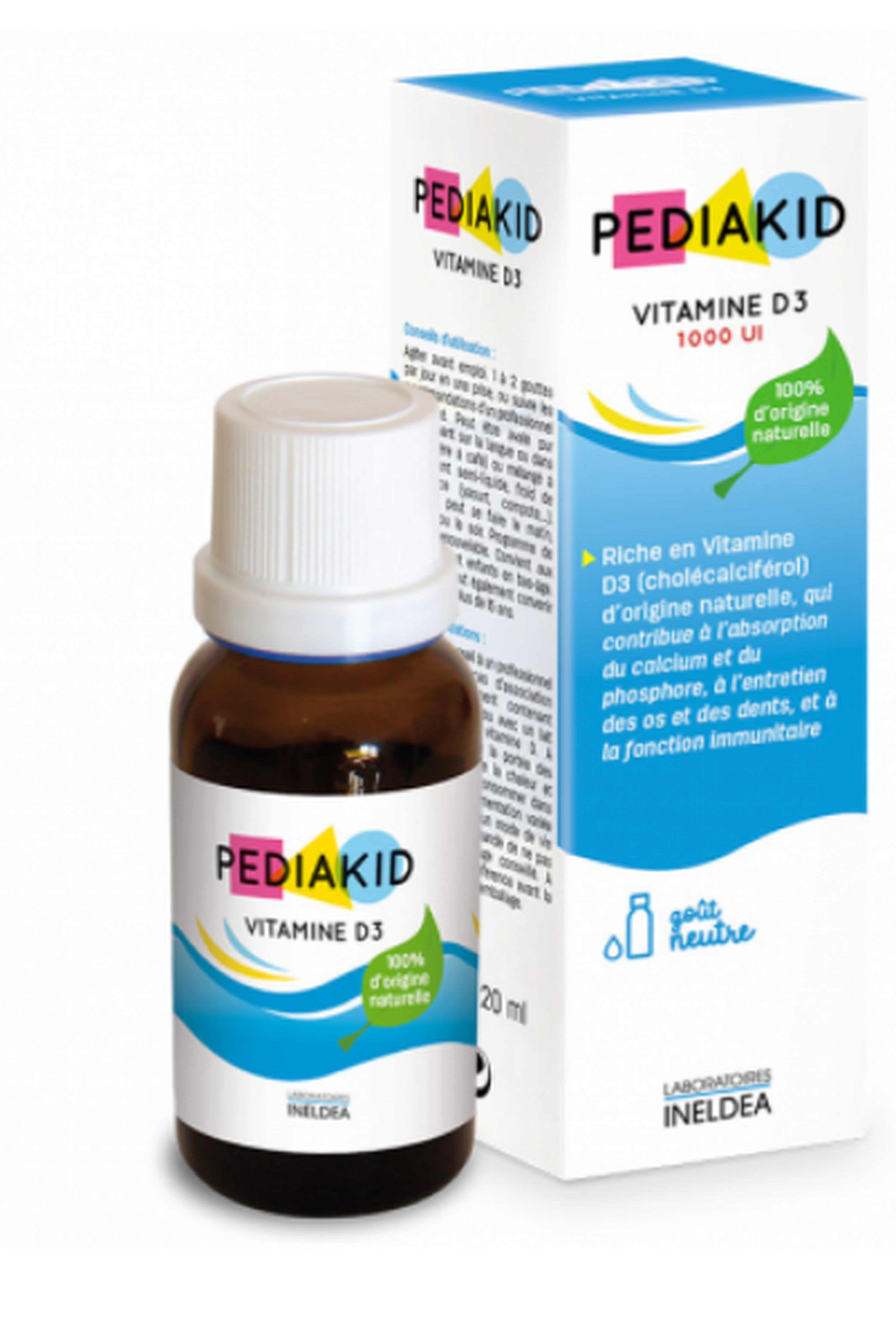 Pediakid Vitamin D3 400UI hỗ trợ phát triển xương và răng (chai 20ml)