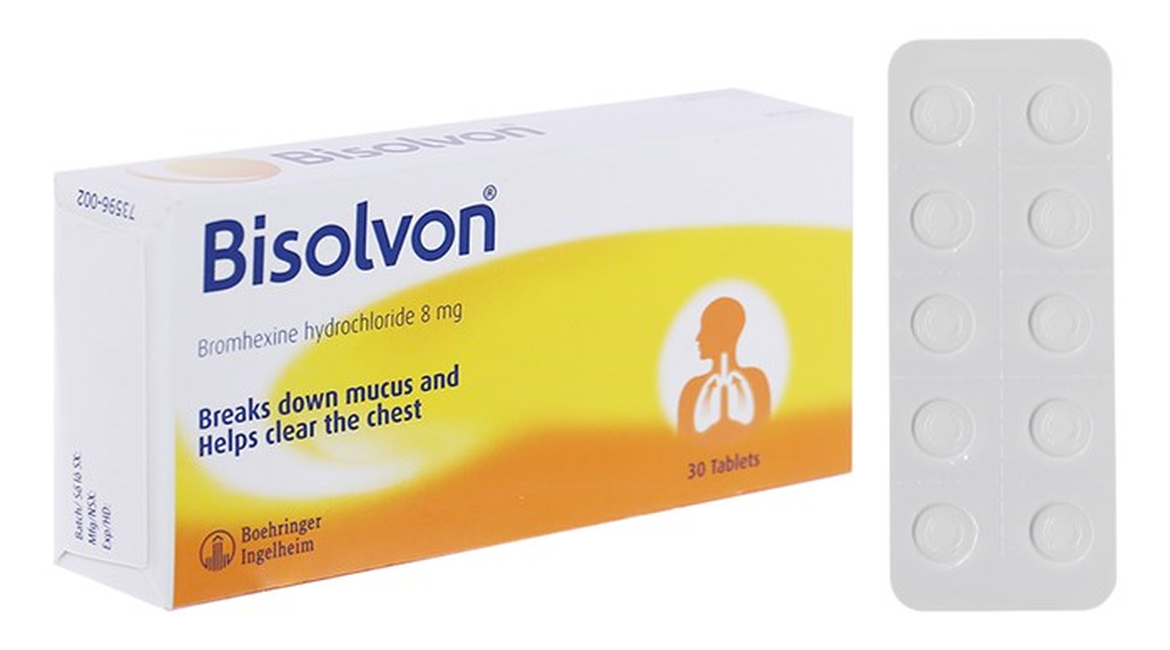Thuốc Bisolvon 8mg giúp làm loãng đờm (Hộp 3 vỉ x 10 viên)