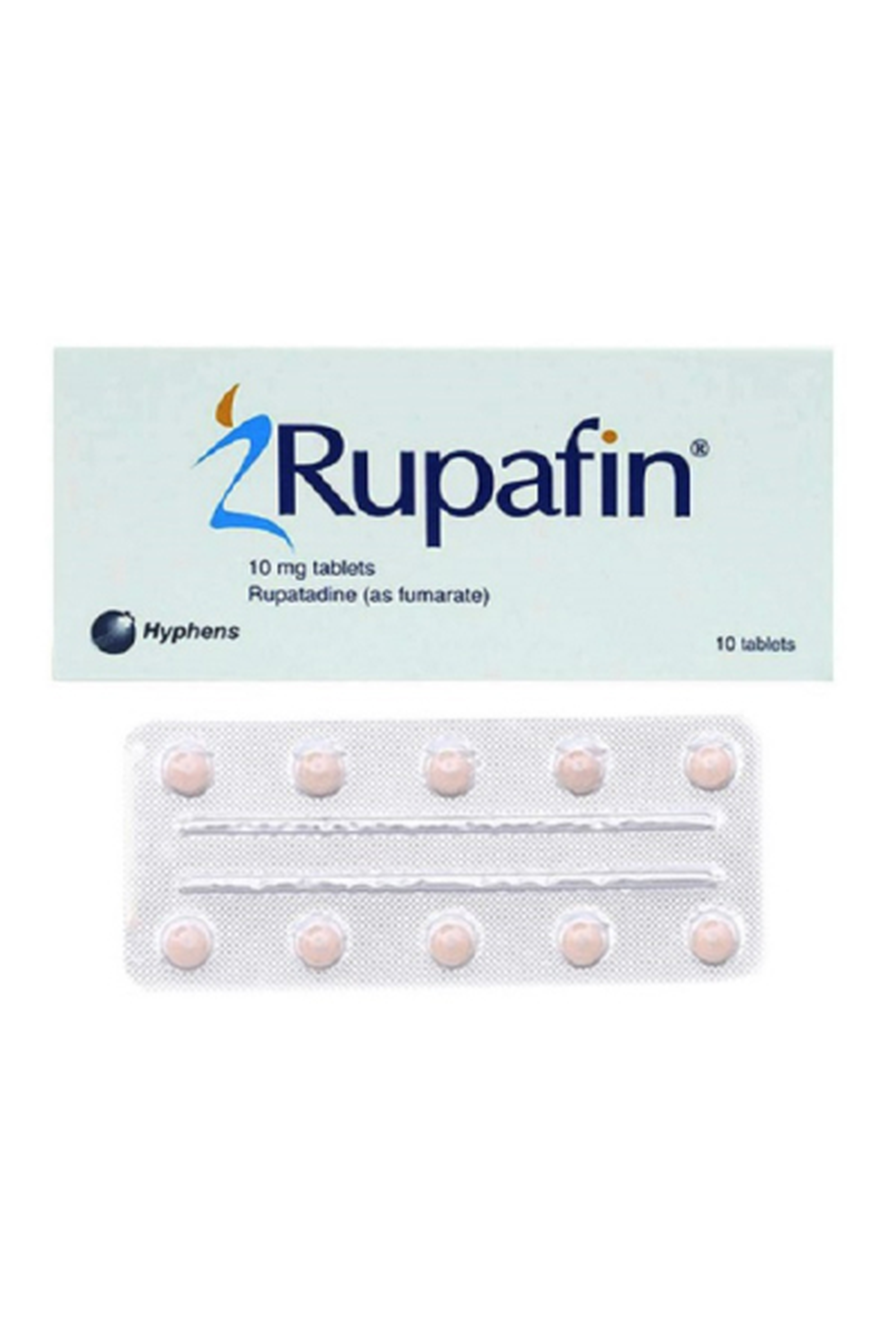 Thuốc Rupafin10mg điều trị viêm mũi dị ứng, mày đay (Hộp 1 vỉ x 10 viên)