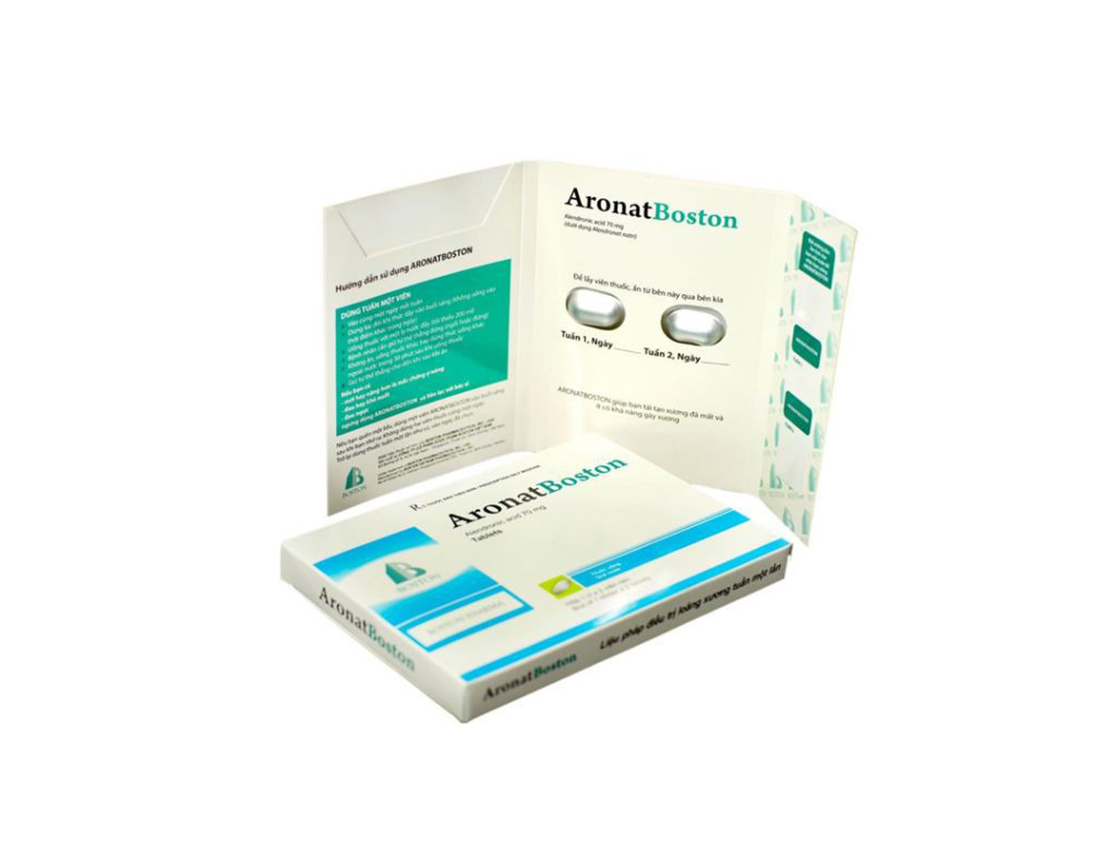 Thuốc Aronatboston 70mg điều trị và dự phòng loãng xương (Hộp 1 vỉ x 2 viên)