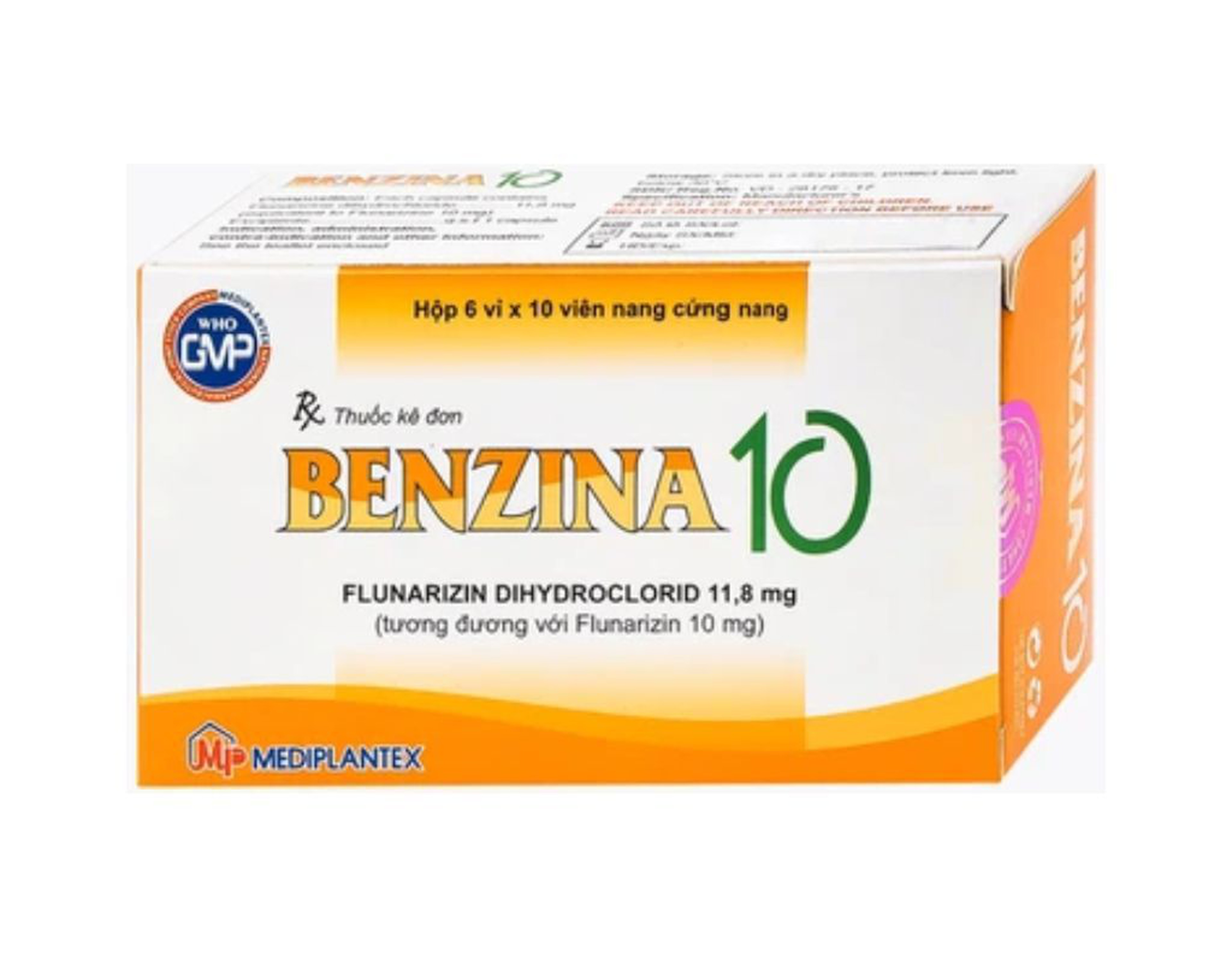 Thuốc Benzina 10 điều trị đau nửa đầu, rối loạn tiền đình (Hộp 6 vỉ x 10 viên)