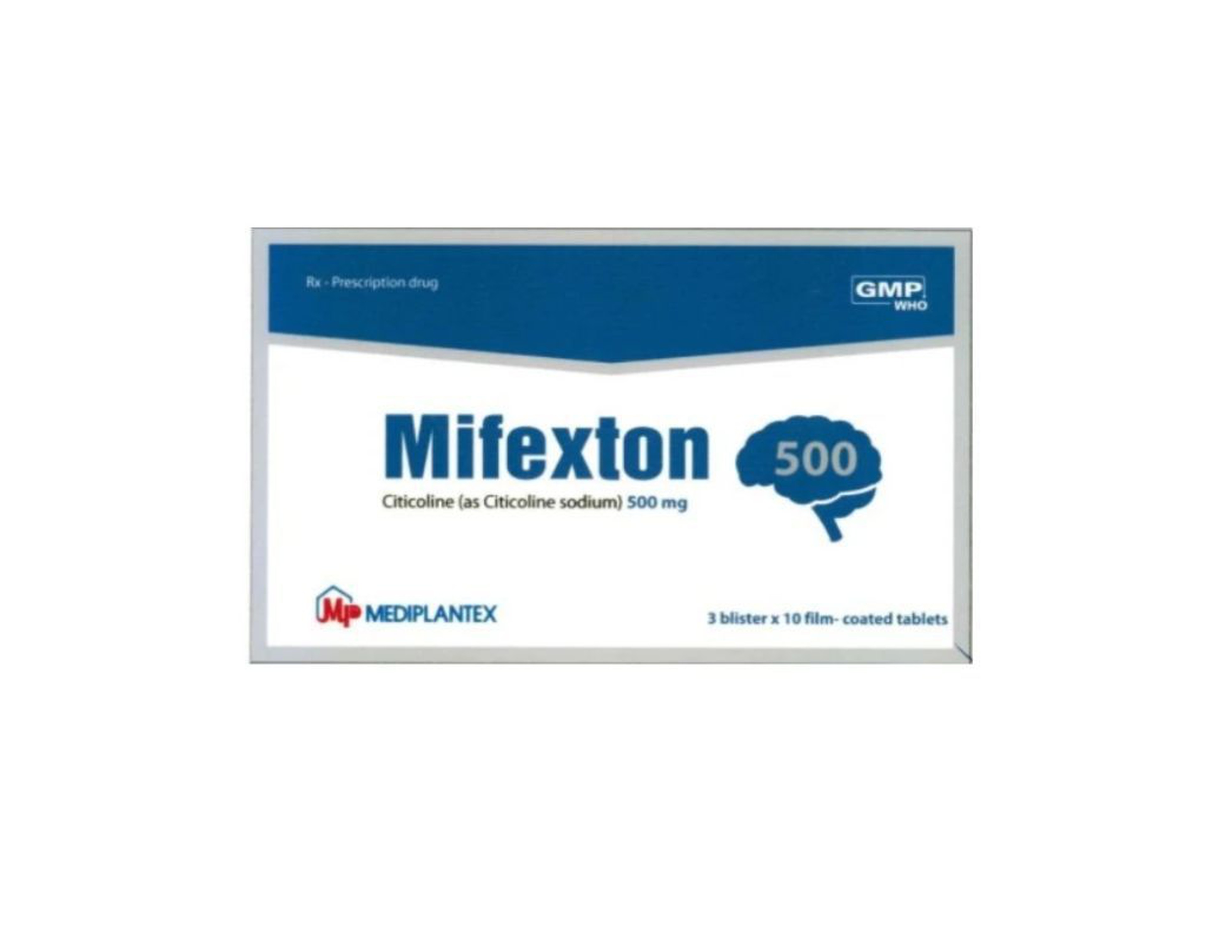 Thuốc Mifexton 500 giúp hỗ trợ cải thiện tổn thương não hay các bệnh lý về thần kinh (Hộp 3 vỉ x 10 viên)