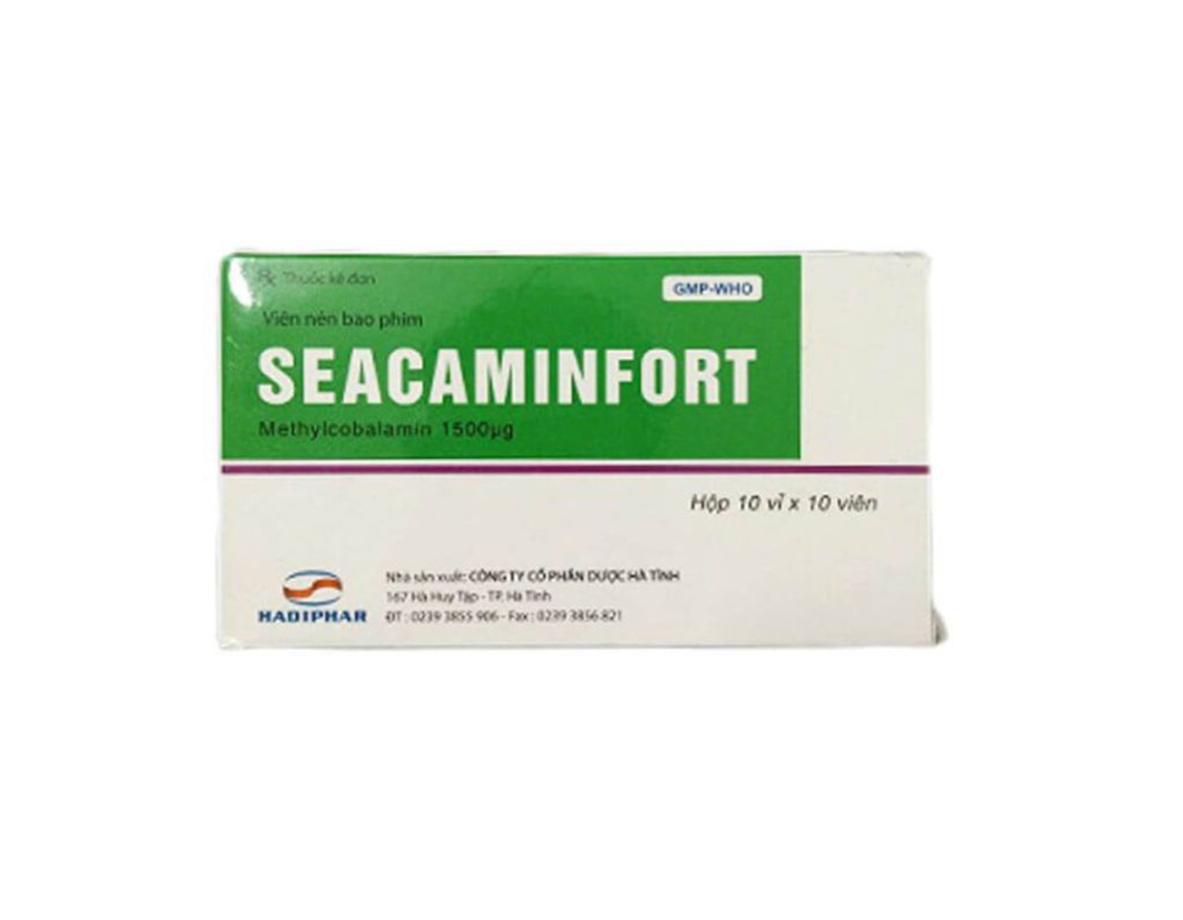 Thuốc Seacaminfort 1500mcg giúp điều trị bệnh lý thần kinh ngoại biên (Hộp 10 vỉ x10 viên)