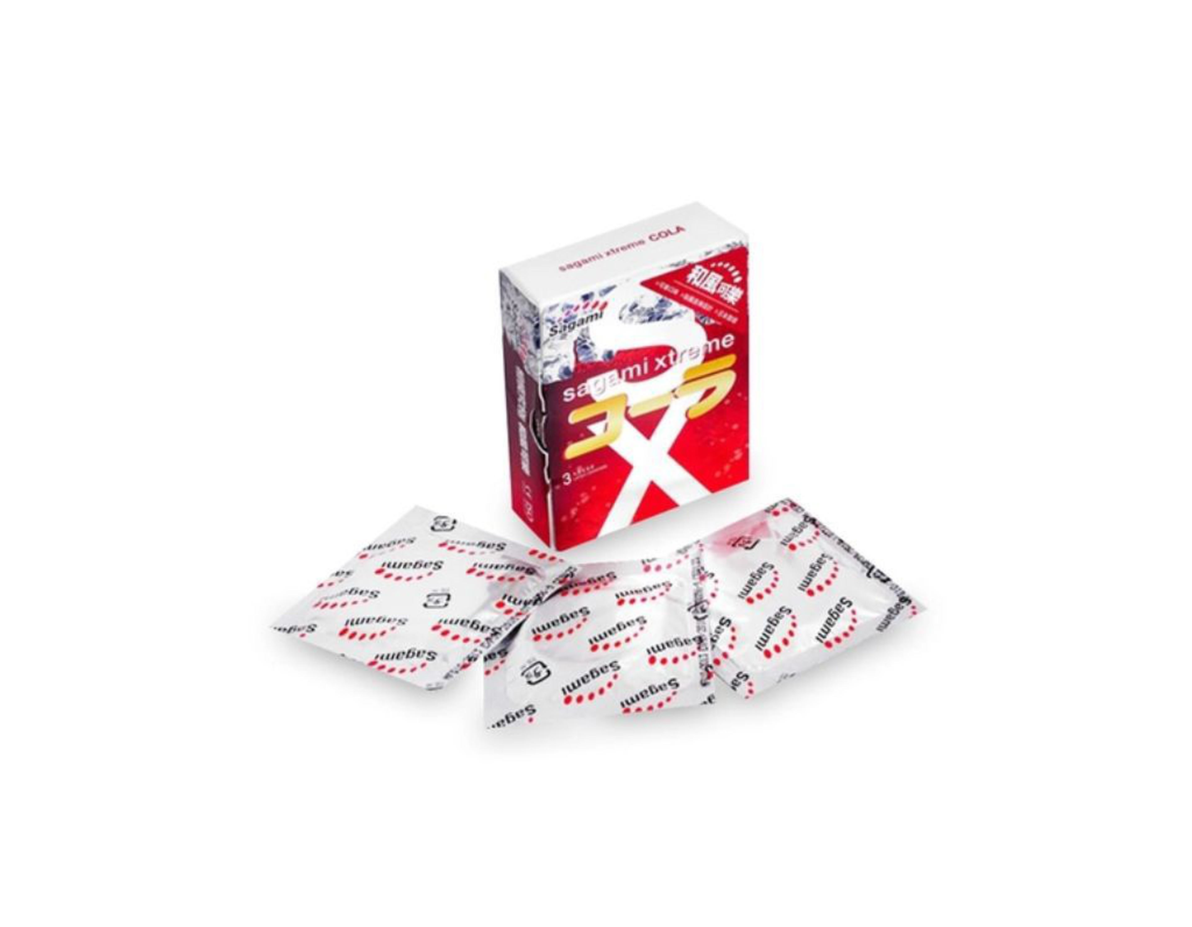 Bao cao su Sagami Xtreme Gold Cola hương thơm Coca Cola kích thích, mỏng ôm sát co dãn tự nhiên (Hộp 3 chiếc)