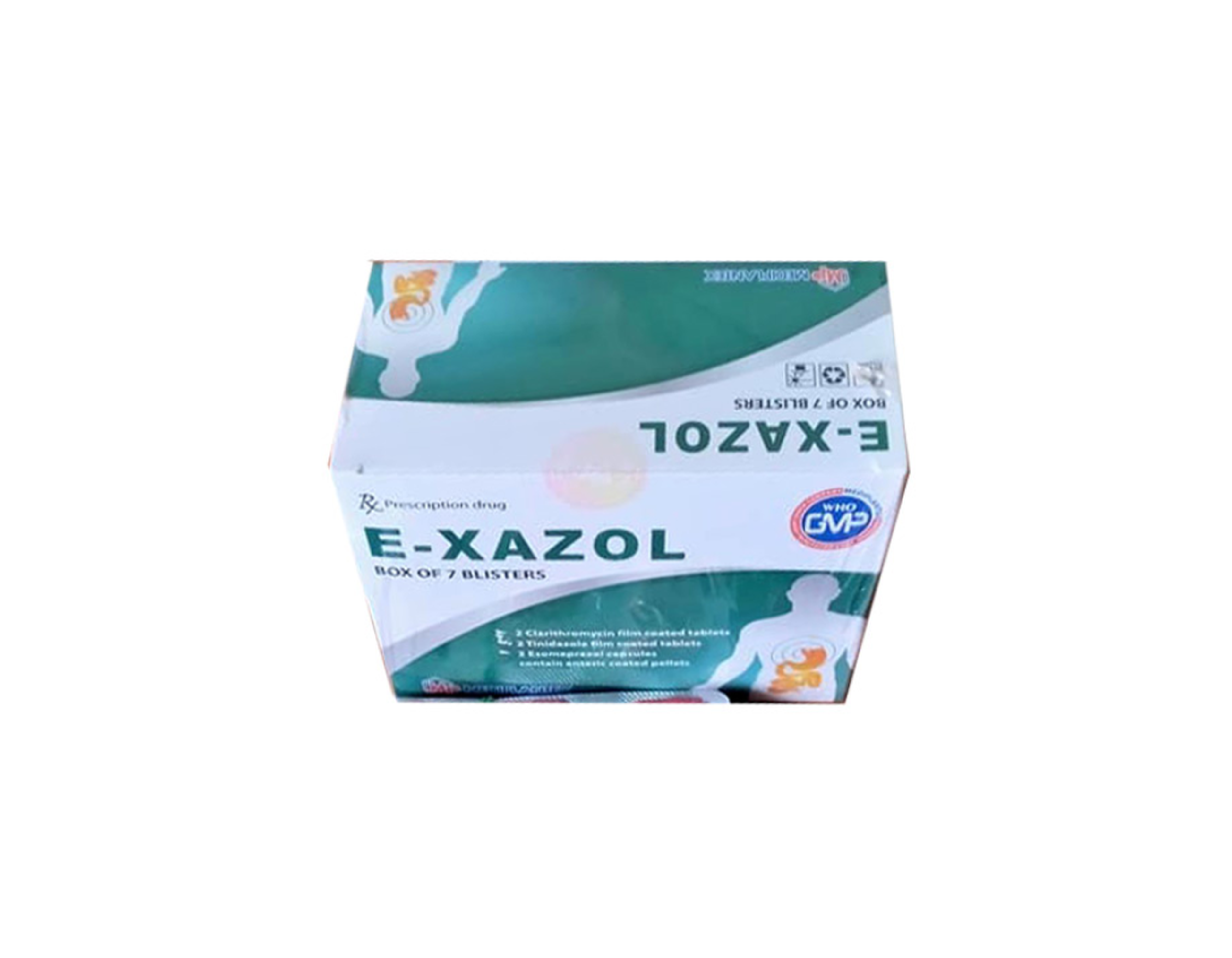 Thuốc E-Xazol kít điều trị và diệt trừ H. pylori trong bệnh viêm loét dạ dày tá tràng (Hộp kít 6 viên)