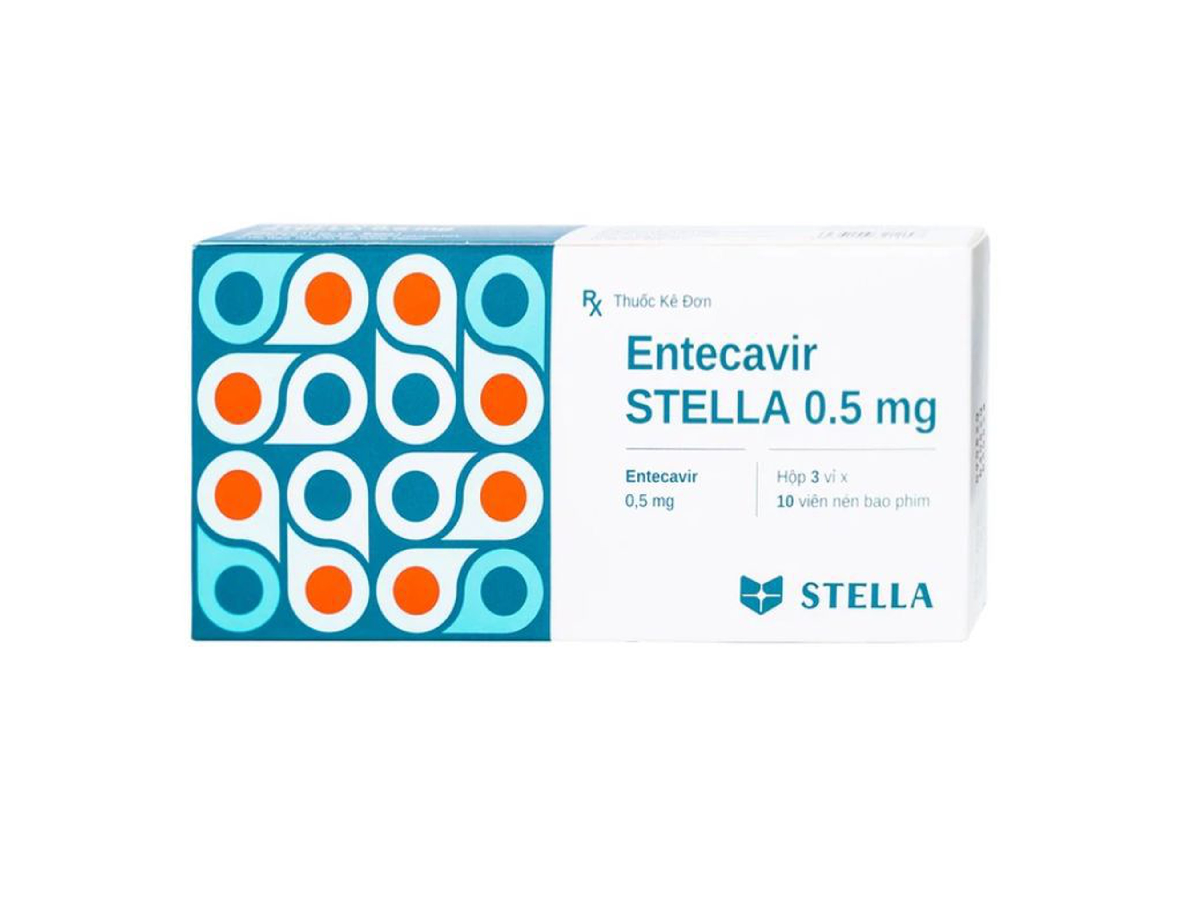 Thuốc Entecavir Stella 0.5mg điều trị viêm gan B mạn tính (Hộp 3 vỉ x 10 viên)