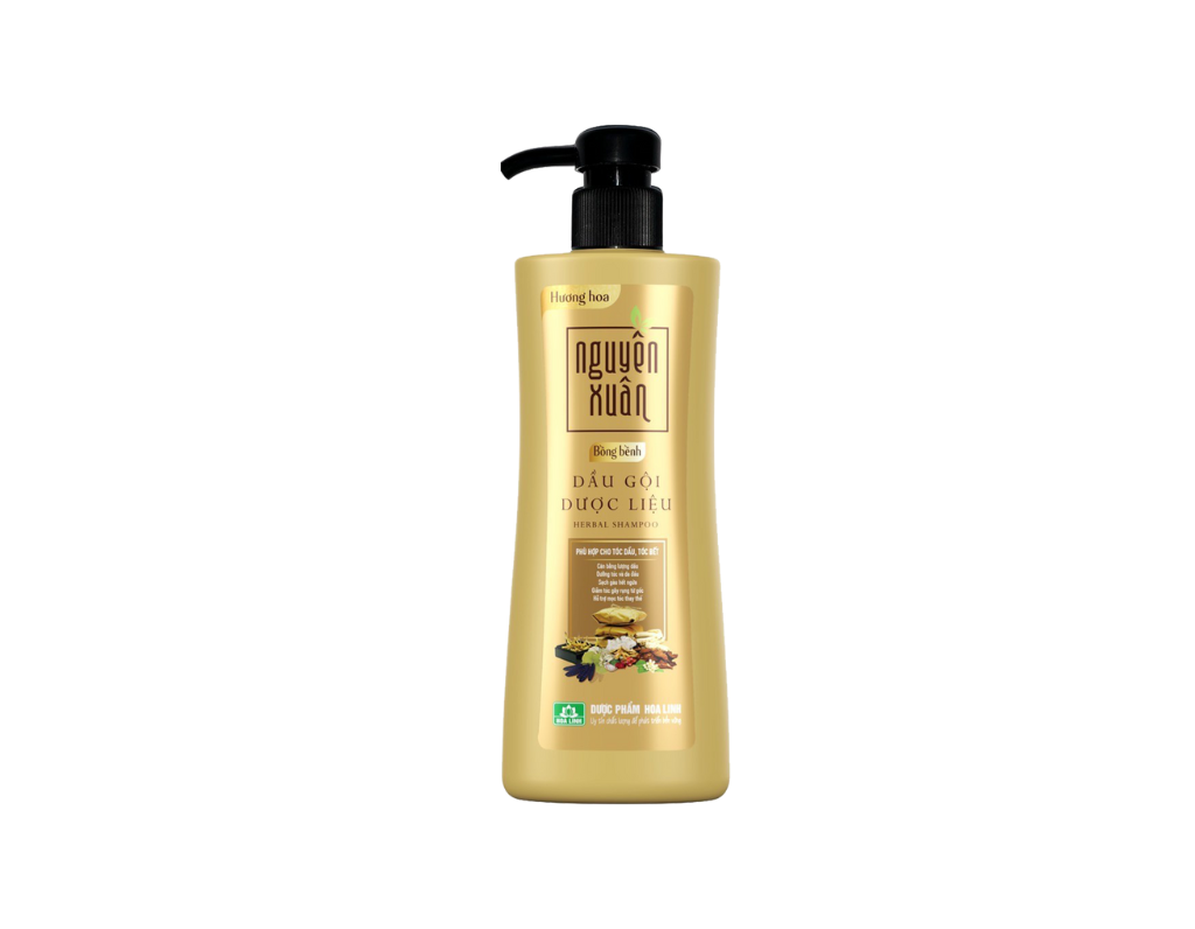 Dầu gội dược liệu Nguyên Xuân vàng hương hoa bồng bềnh cho tóc (Hộp 1 chai 250ml)