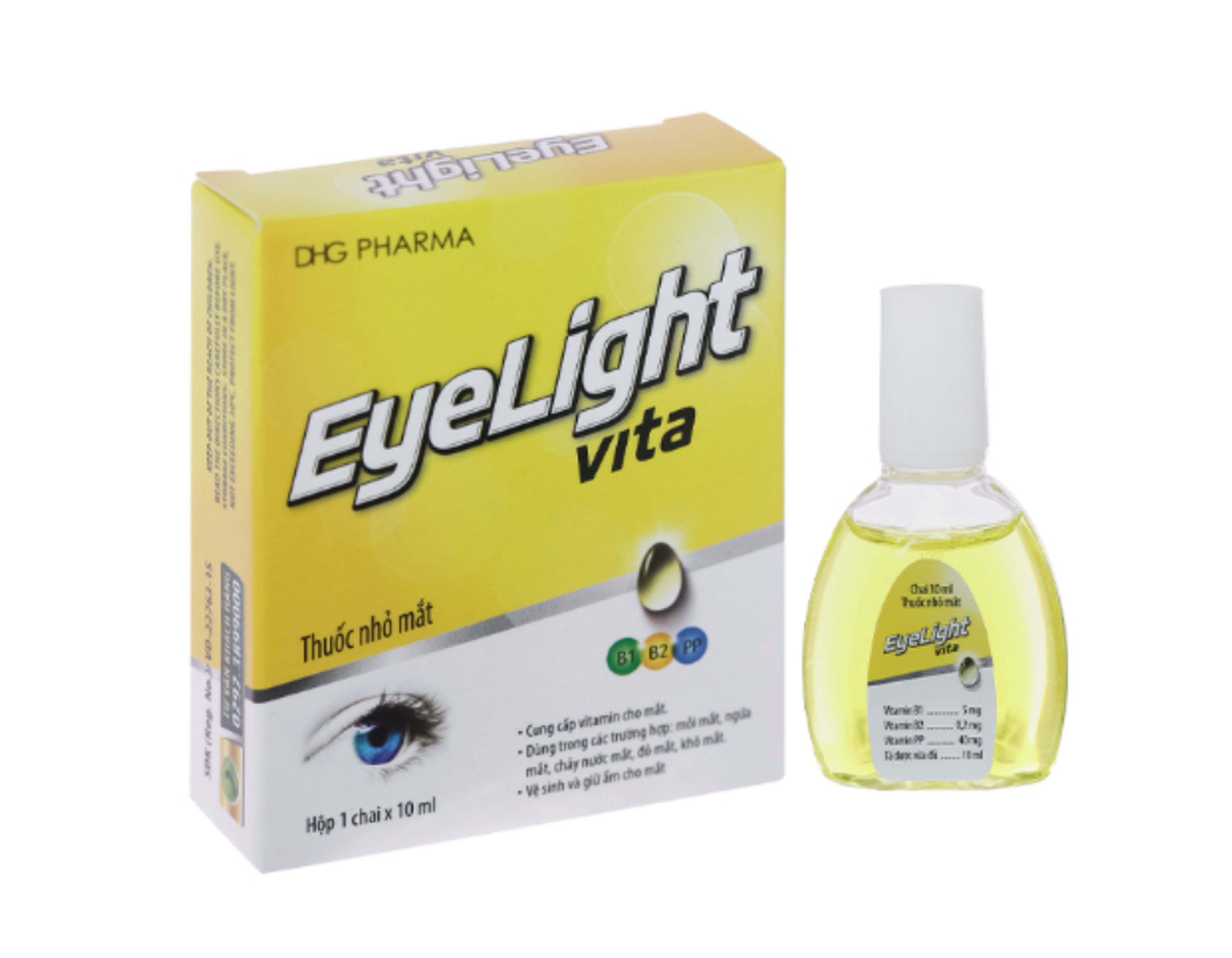 Thuốc nhỏ mắt Eyelight Vita Eye drops cung cấp vitamin cho mắt, giúp dưỡng mắt (Hộp 1 chai 10ml)