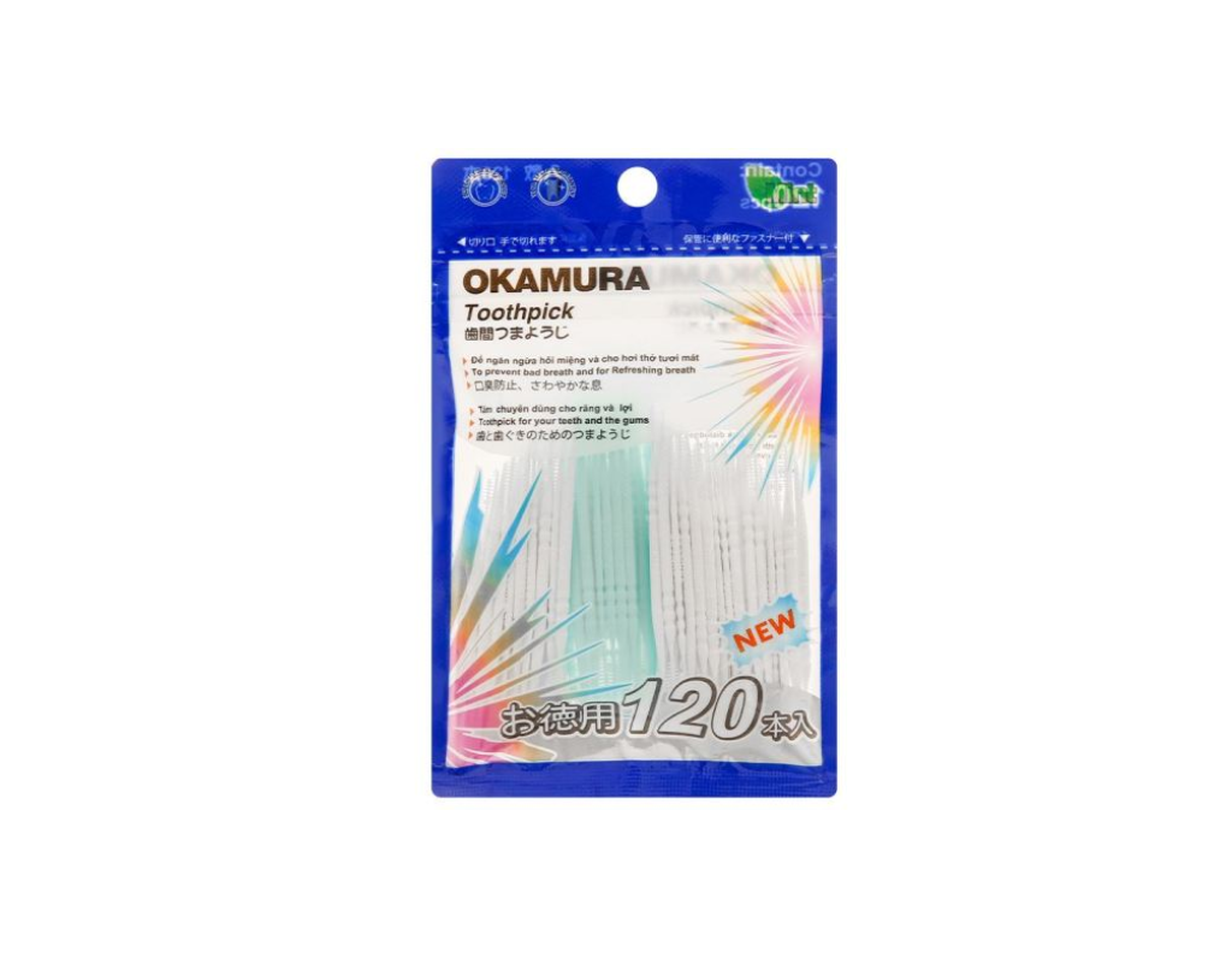 Tăm nhựa OKAMURA hỗ trợ chăm sóc răng (Gói 120 que)