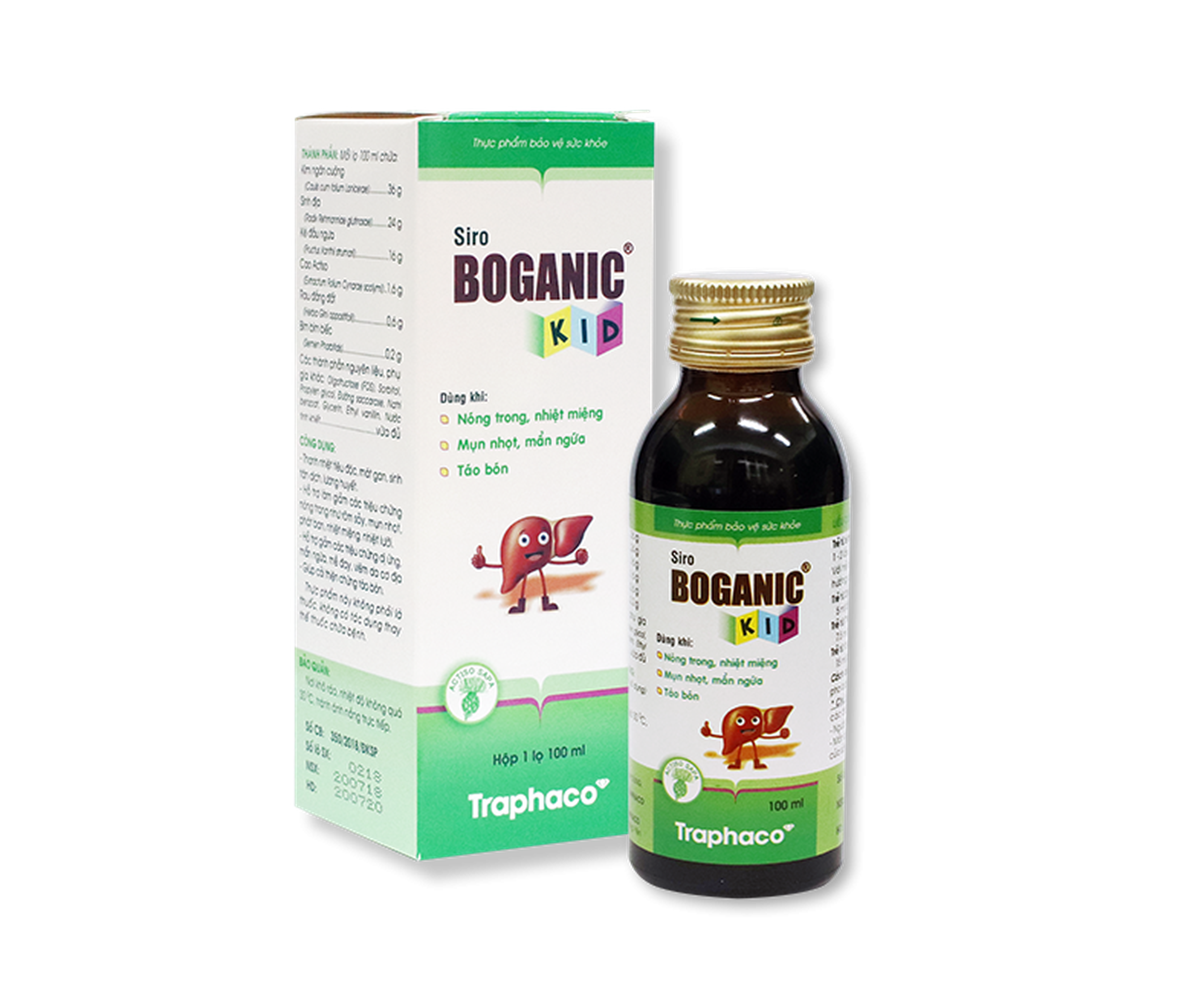 Siro Boganic Kid thanh nhiệt, giảm táo bón (Hộp 1 chai 100ml)