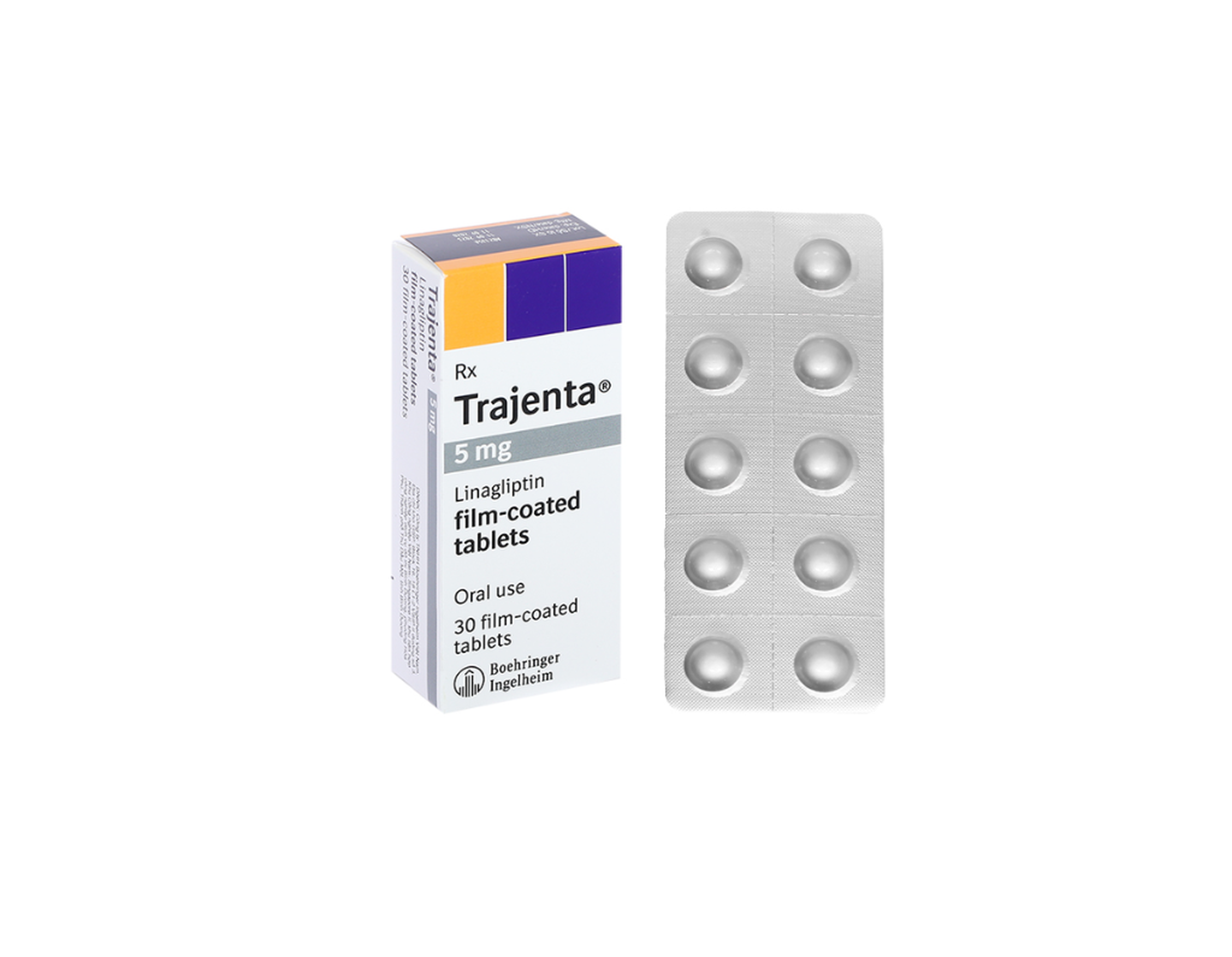 Thuốc Trajenta 5mg điều trị đái tháo đường tuýp 2 (Hộp 3 vỉ x 10 viên)