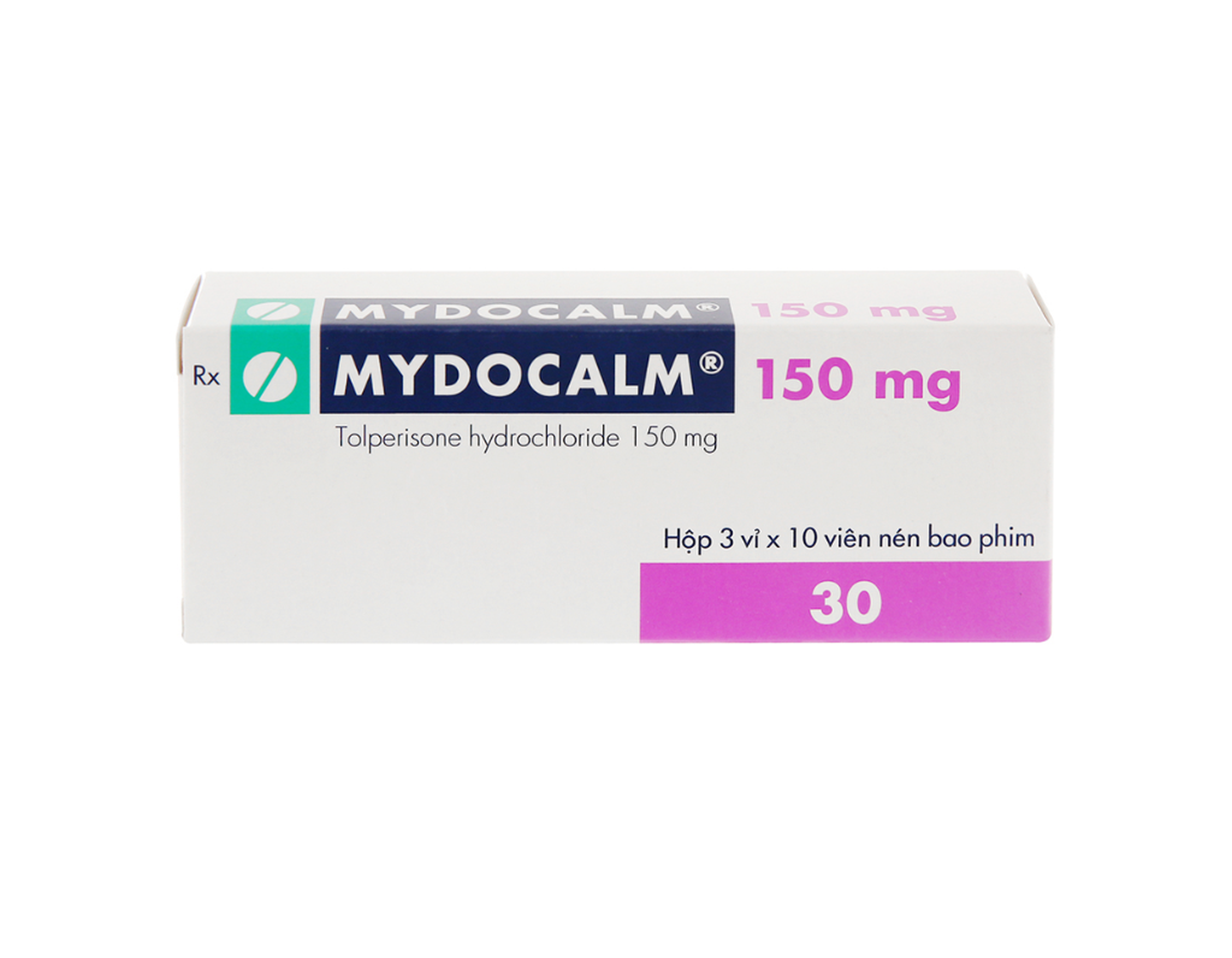 Thuốc Mydocalm 150mg điều trị co cứng cơ sau đột quỵ ở người lớn (Hộp 3 vỉ x 10 viên)